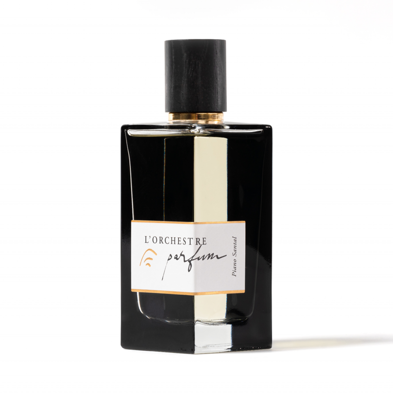 Piano Santal — L’Orchestre Parfum — flacon 100 ml sur fond blanc