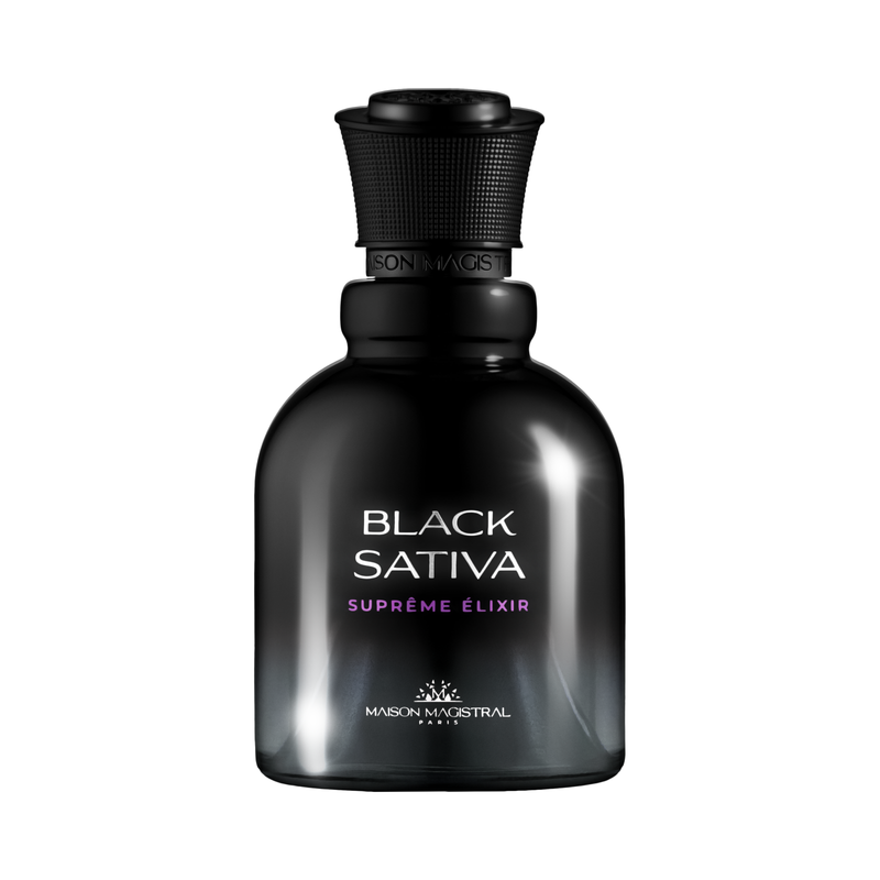 Black Sativa — Maison Magistral — flacon 100 ml sur fond blanc