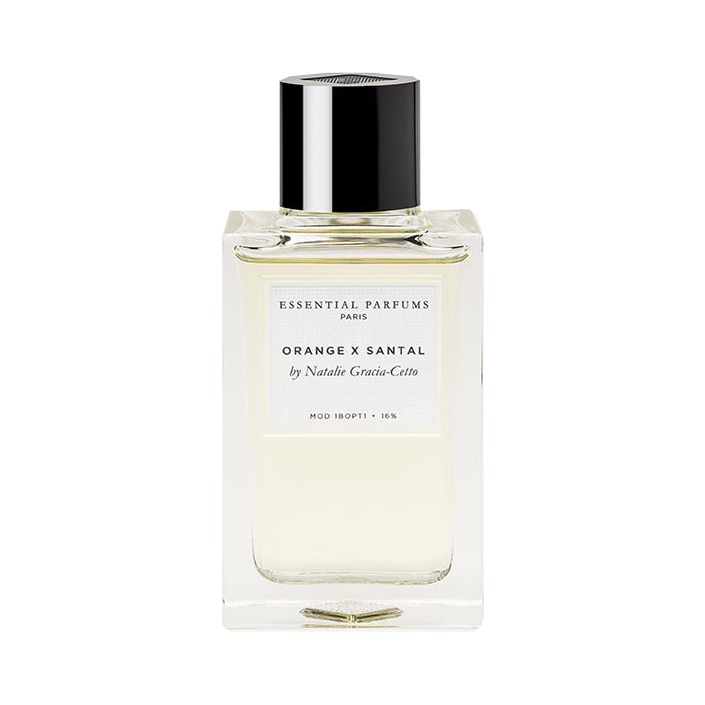 Orange X Santal — Essential Parfums — flacon 100 ml sur fond blanc