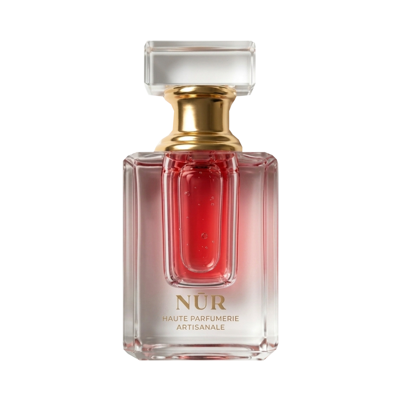 Rose de damas — Nùr — flacon 3 ml sur fond blanc